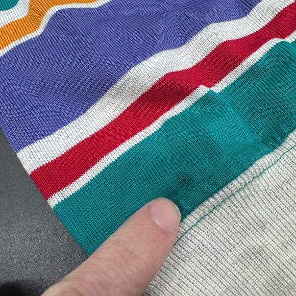 Vintage Striped Turtleneck Long Sleeve Shirt Pockets Medium French Navy USA 90s - Picture 8 of 13